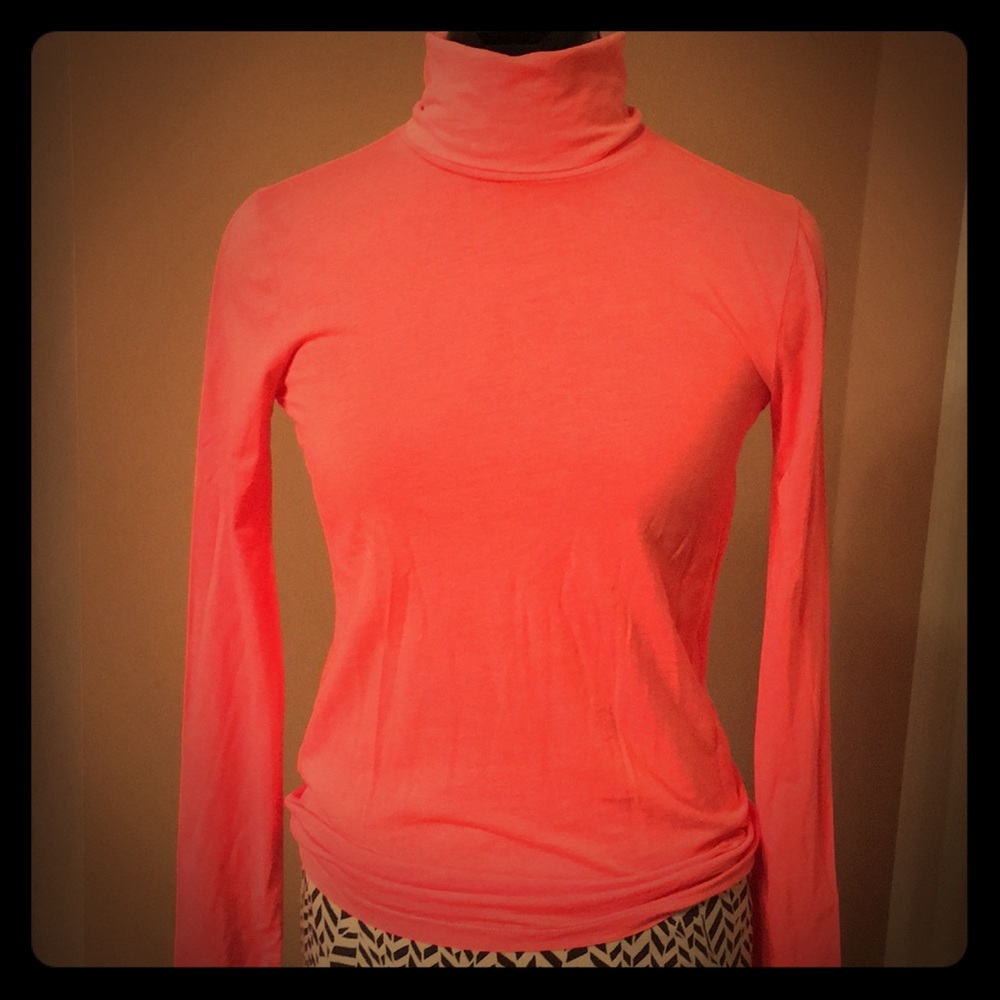 J.Crew orange/pink long sleeve turtleneck
